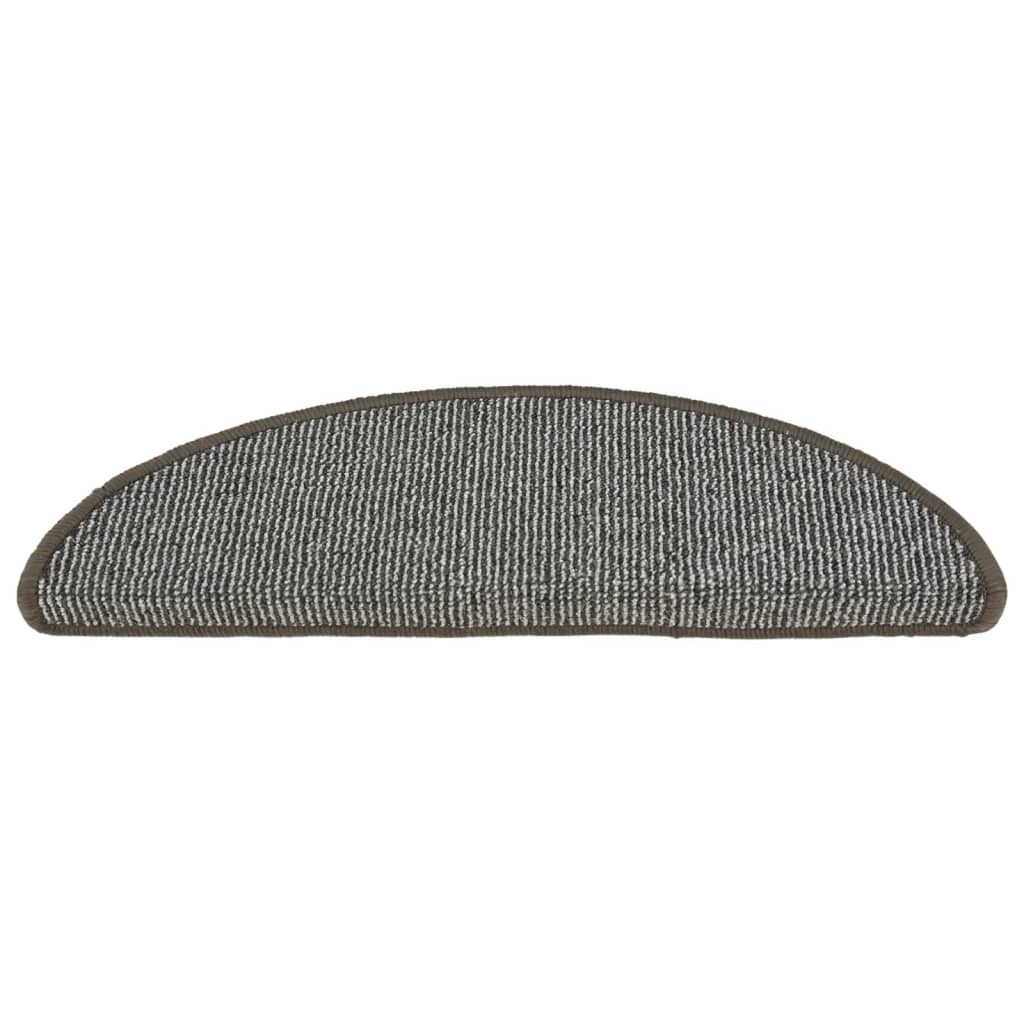 Stair mats, 15 pcs., grey, 56x17x3 cm, semi-circular