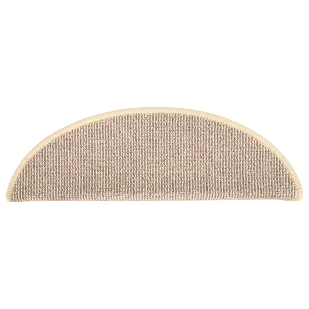 Kāpņu paklājiņi, 15 gab., 56x17x3 cm, balti un brūni, pusapaļi