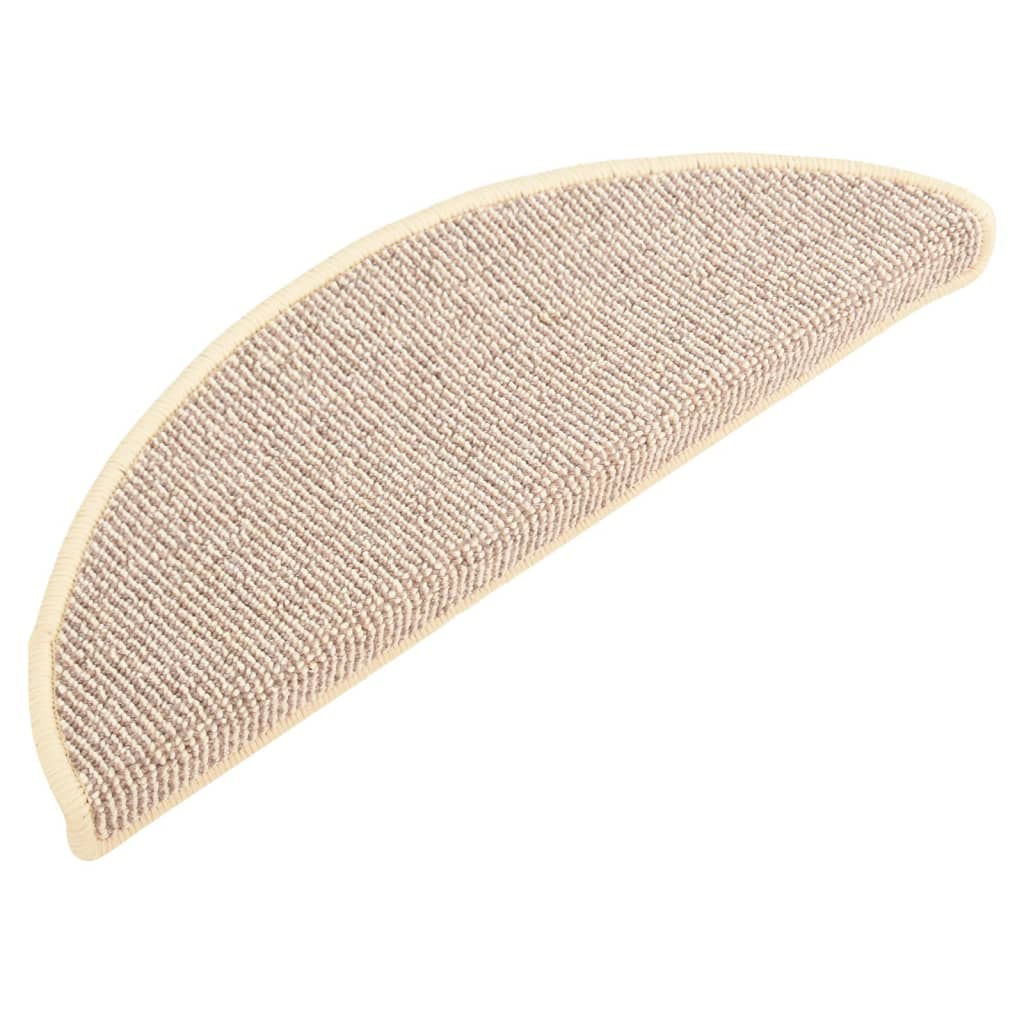 Stair Mats, 15 pcs, 65x21x4 cm, White and Brown, Semi-circular, Large