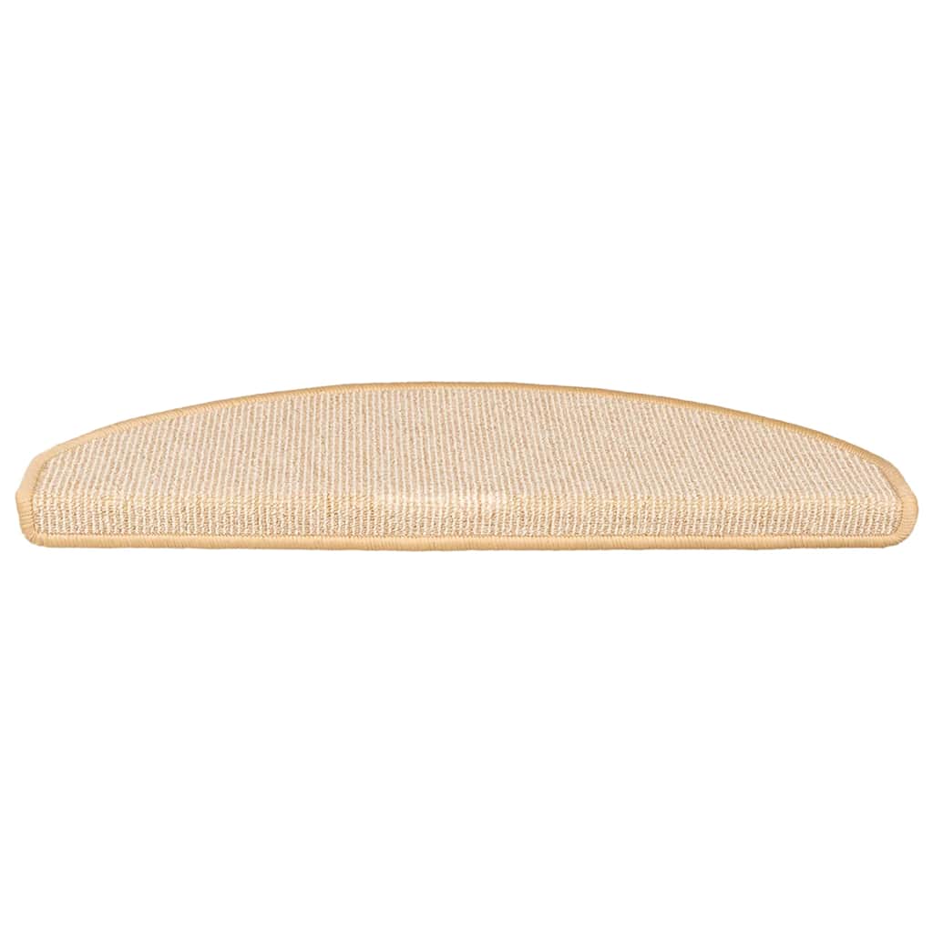 Stair Mats, 15 pcs, 65x21x4 cm, White and Brown, Semi-circular, Large