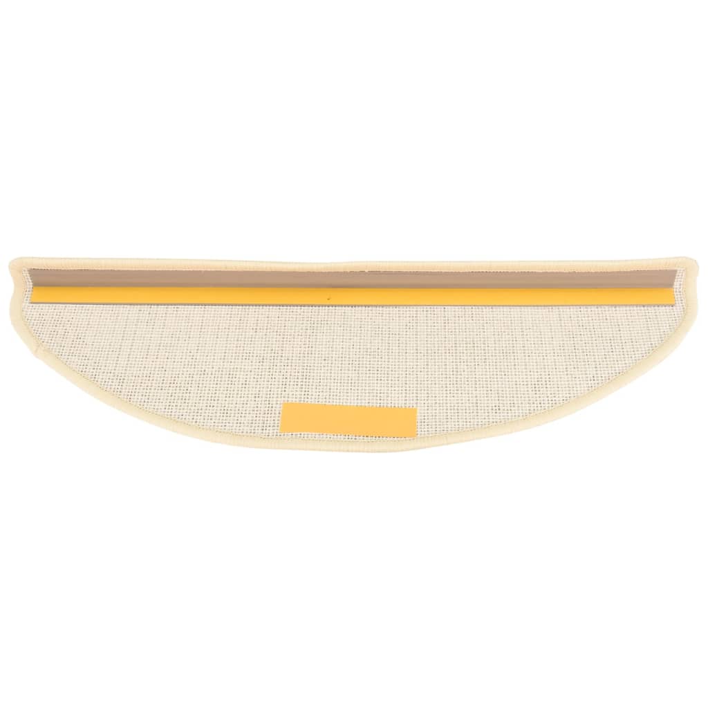 Stair Mats, 15 pcs, 65x21x4 cm, White and Brown, Semi-circular, Large