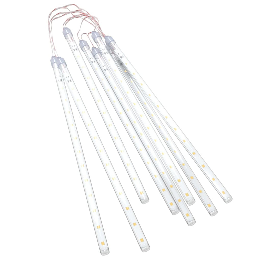 Girlianda meteorų lietus, 8vnt., 30cm, 192 šiltos baltos LED