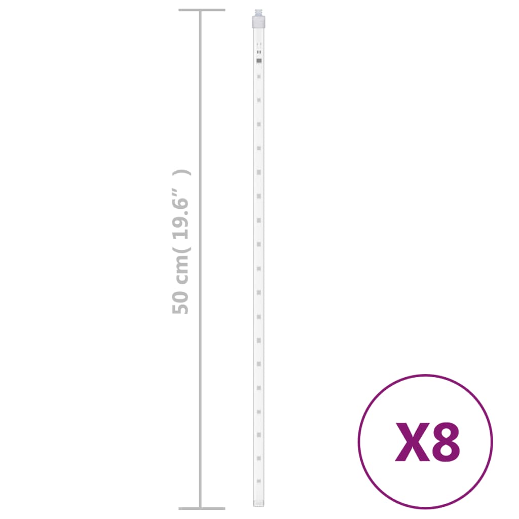 Girlianda meteorų lietus, 8vnt., 50cm, 288 mėlynos LED lemputės