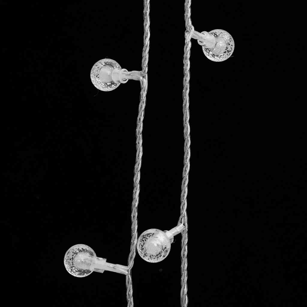 Ball garland, 20m, 200 cold white LEDs, 8 functions
