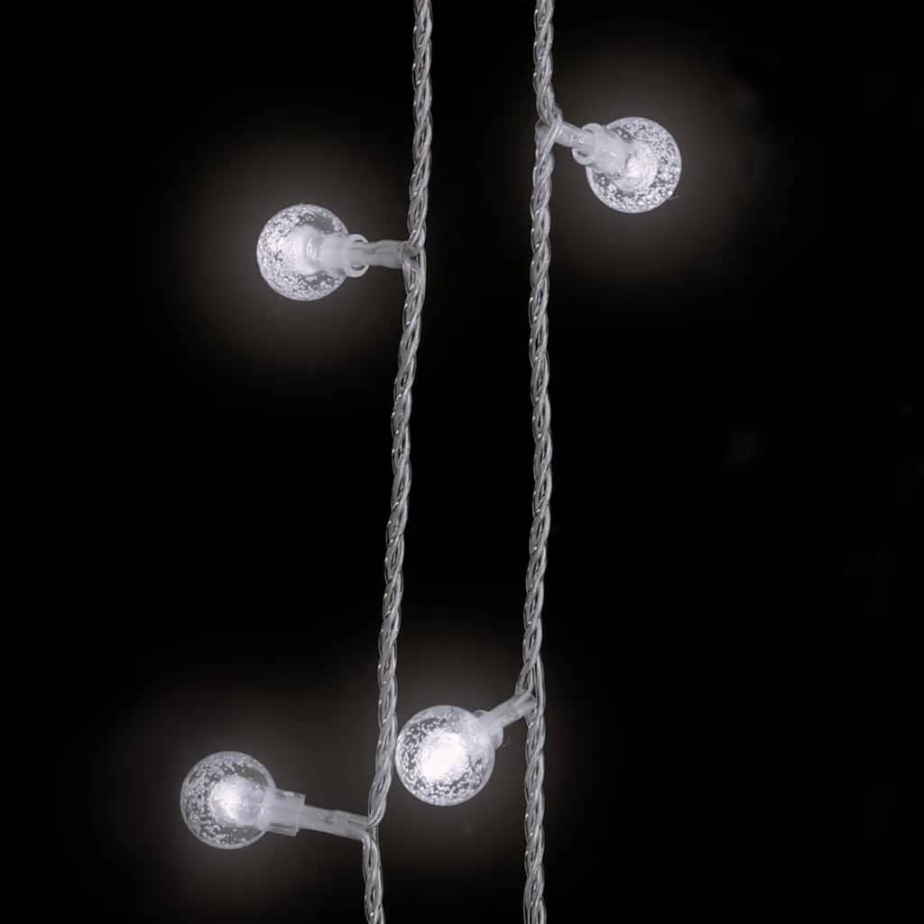 Ball garland, 20m, 200 cold white LEDs, 8 functions