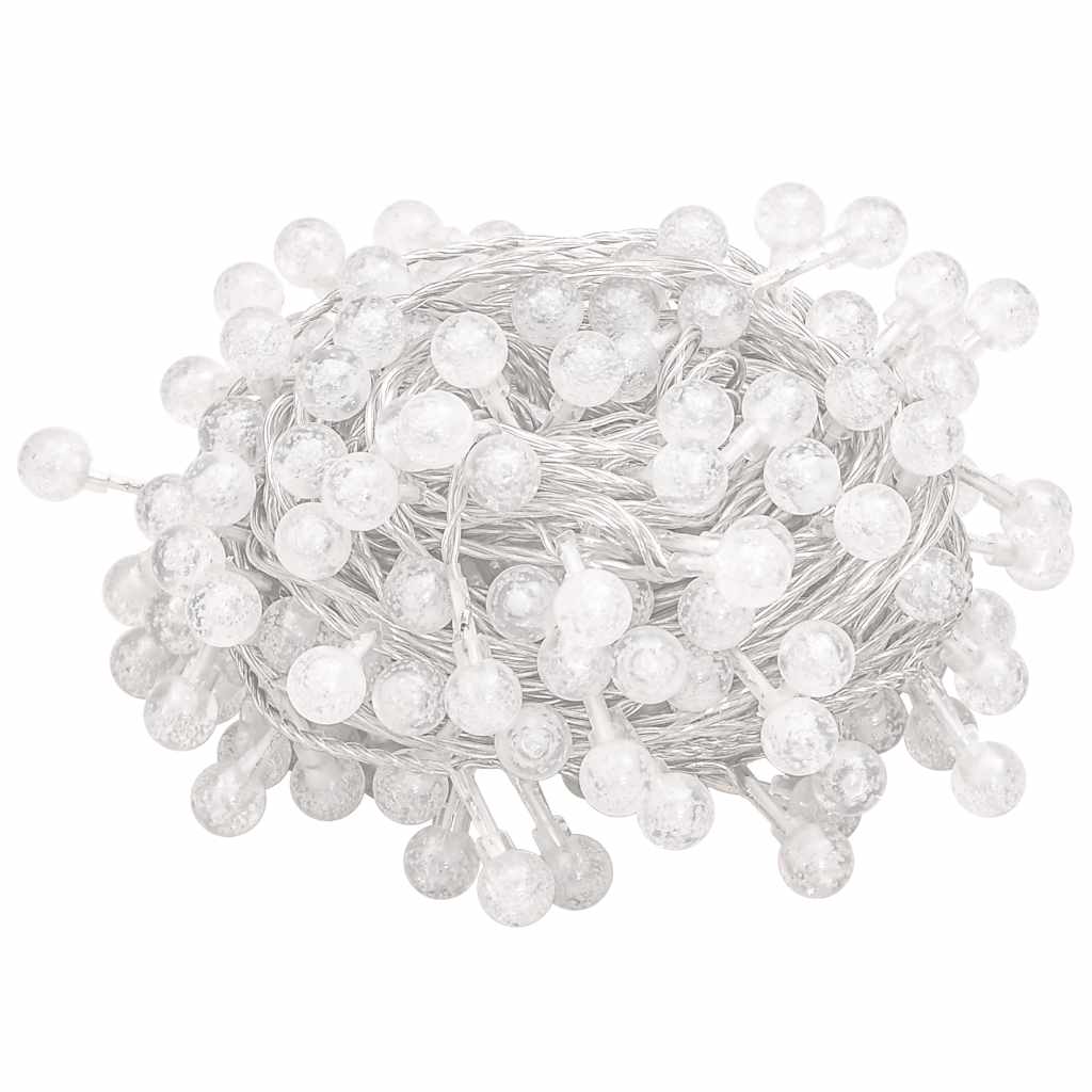Ball garland, 20m, 200 cold white LEDs, 8 functions
