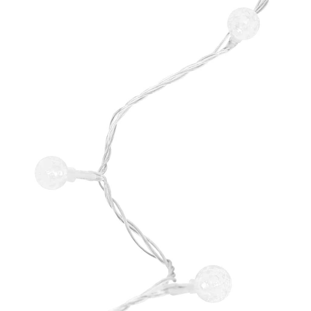 Ball garland, 20m, 200 cold white LEDs, 8 functions