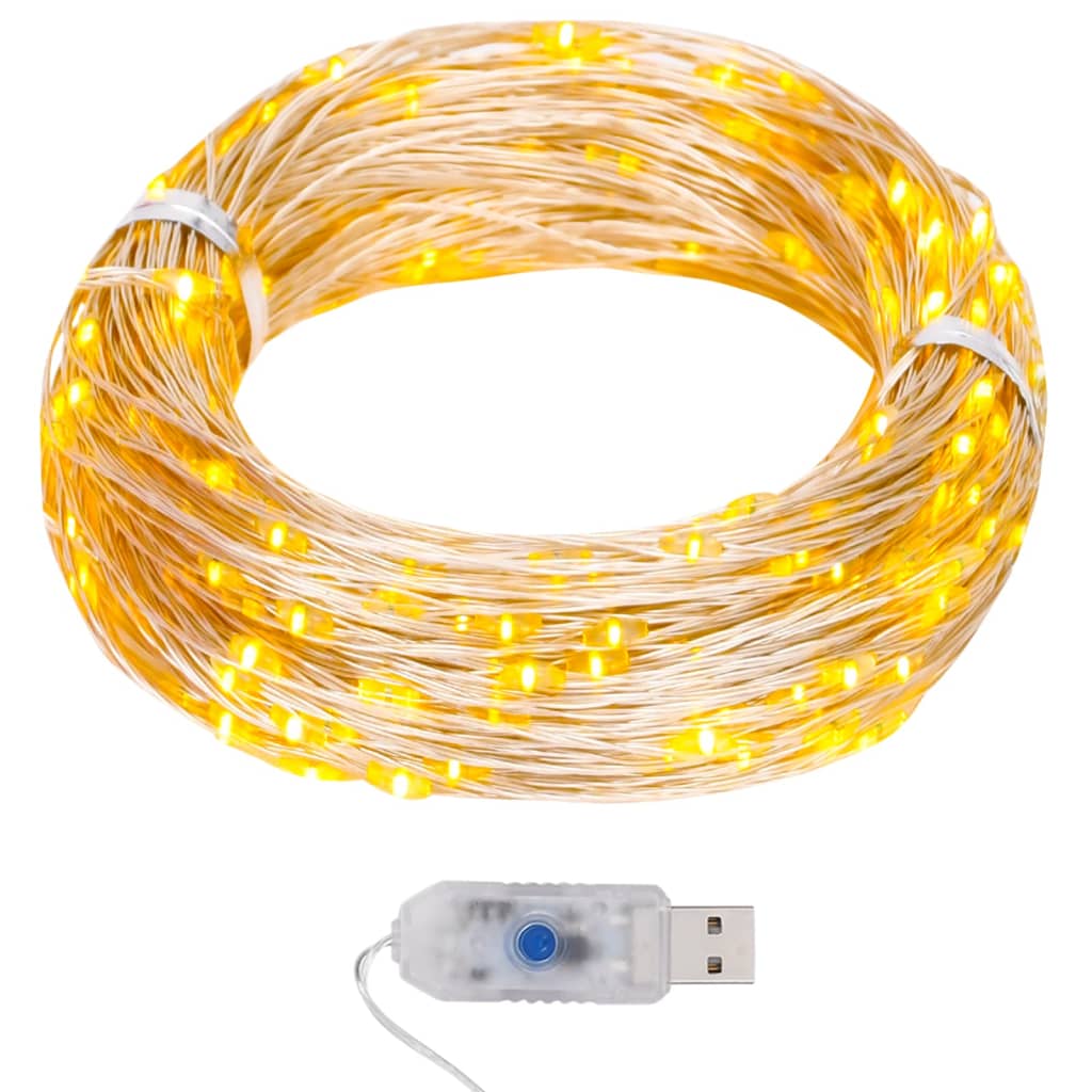 Mikro LED girlianda RIBBON, 40m, 400 šiltų baltų LED, 8 funkcijos