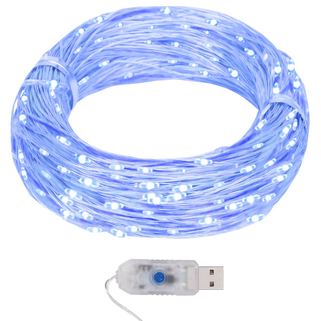 Micro LED garland, 40m, 400 blue LEDs, 8 functions