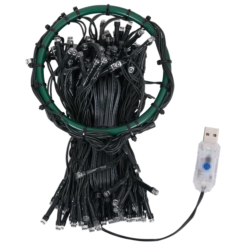 Ziemassvētku eglītes virtene ar 210 auksti baltām LED lampiņām, 210cm