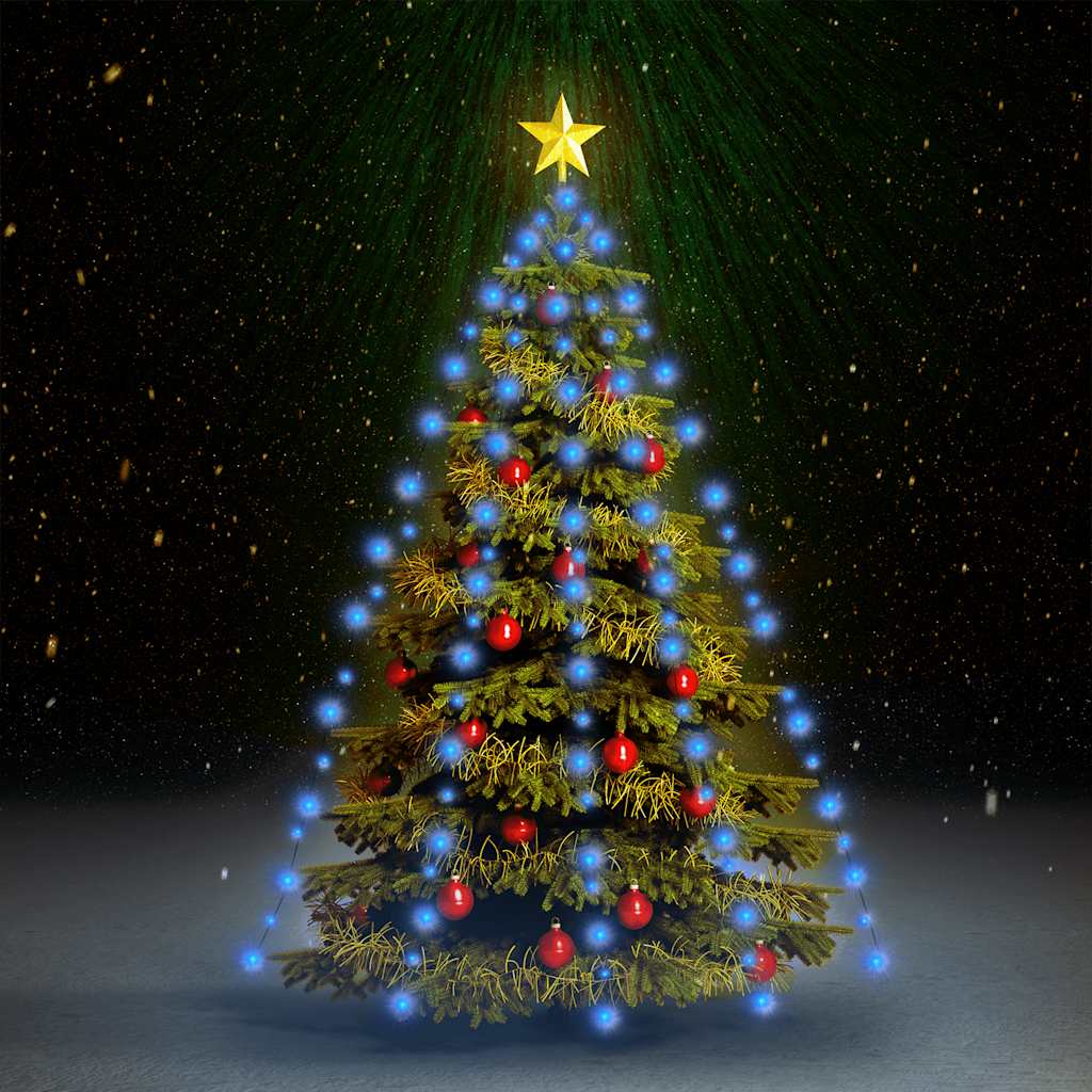 Christmas tree garland with 210 blue LED lights, 210cm