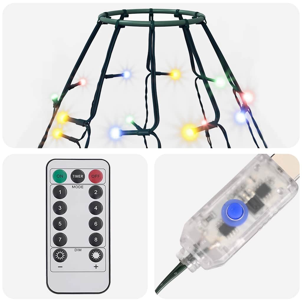 Christmas tree garland with 400 colourful LED lights, 400cm