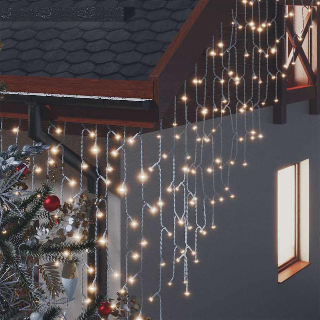 LED girlianda varvekliai CANDY, 10m, 400 šiltų baltų LED, 8 funkcijos