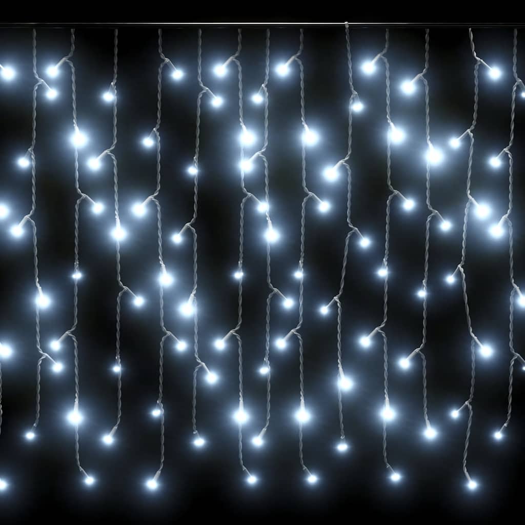 LED virtene lāstekas, 10m, 400 auksti balts LED, 8 funkcijas