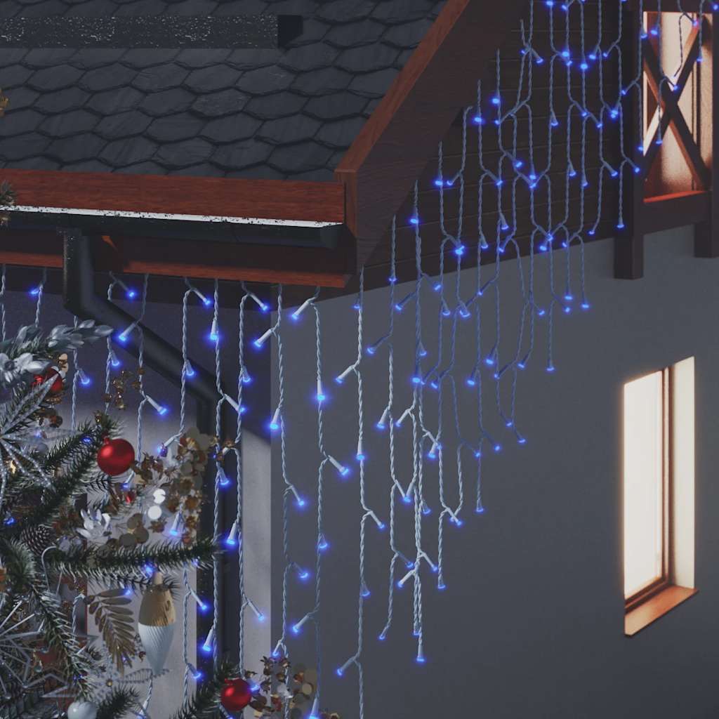 LED girlianda varvekliai GINGERBREAD, 10m, 400 mėlynų LED, 8 funkcijos