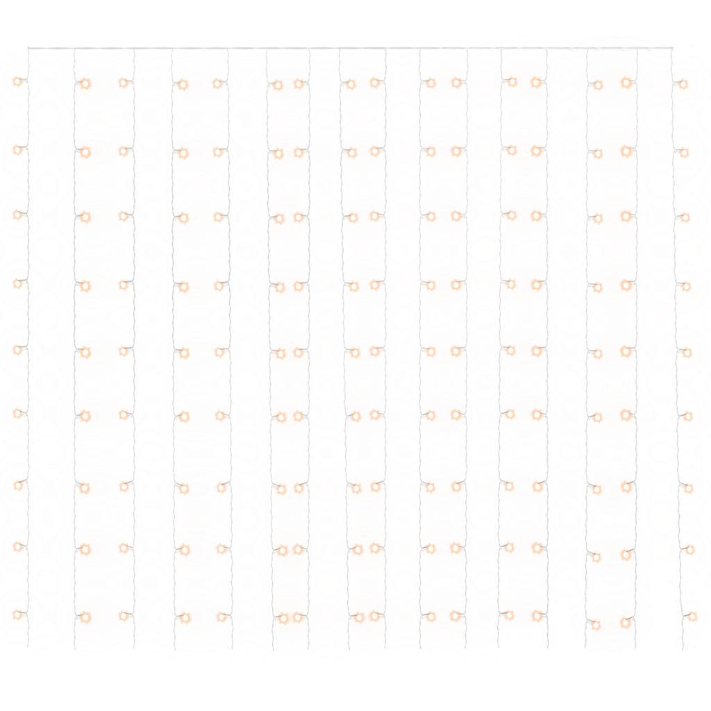 LED lampiņu aizkars, 3x3m, 300 silti baltas LED lampiņas