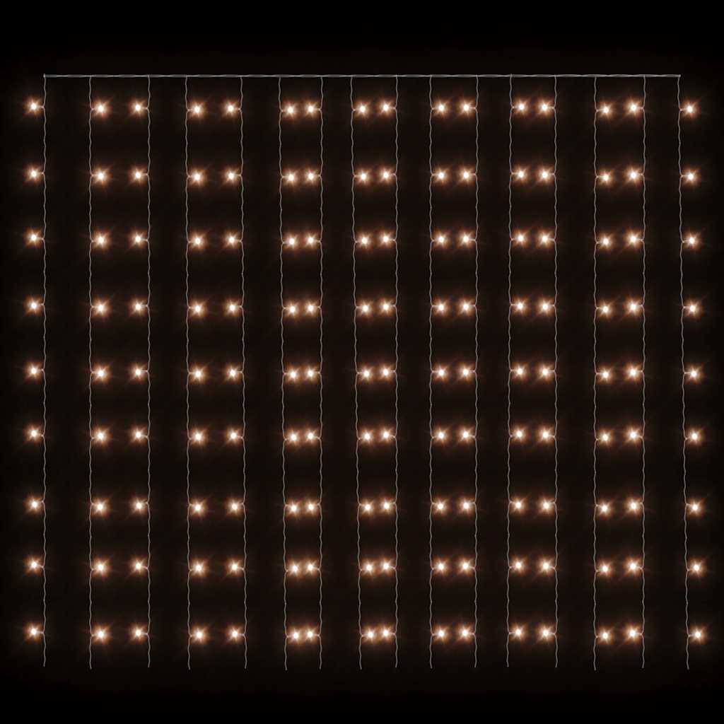 LED lampiņu aizkars, 3x3m, 300 silti baltas LED lampiņas