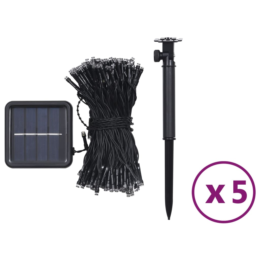 Saulės energija įkraunamos LED lempučių girliandos TINSEL, 5vnt.