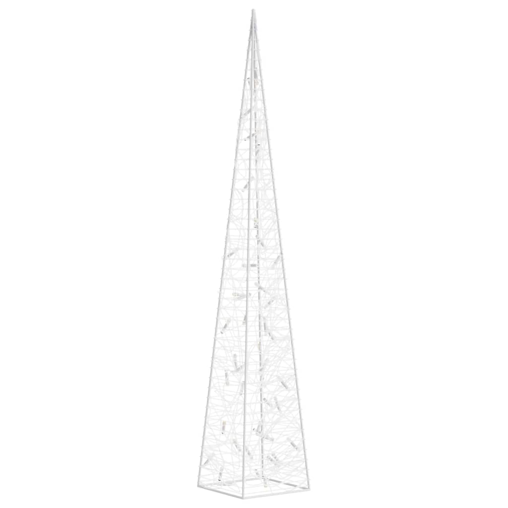 Akrilinė LED dekoracija kūgis, šiltos baltos spalvos, 90cm