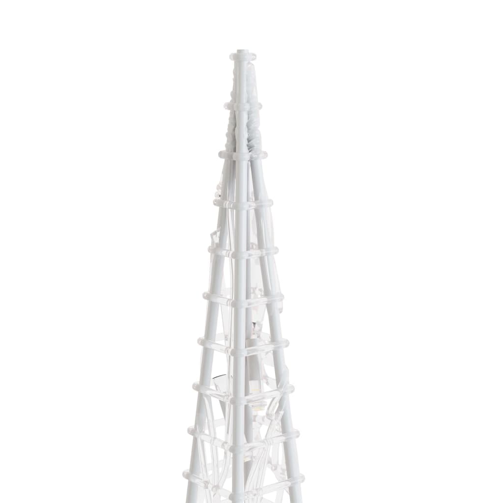 Akrilinė LED dekoracija kūgis, šiltos baltos spalvos, 90cm