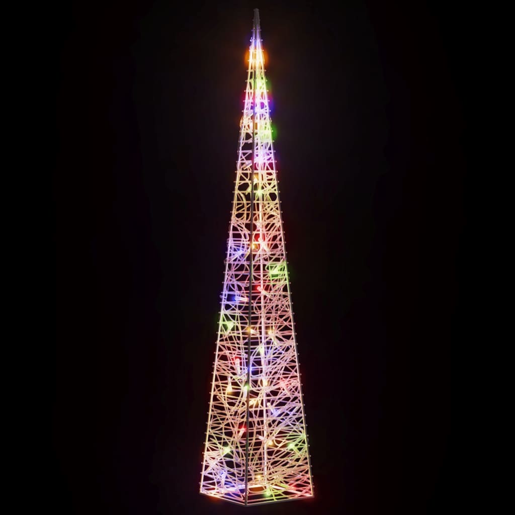 Akrilinė LED dekoracija kūgis, įvairiaspalvis, 90cm