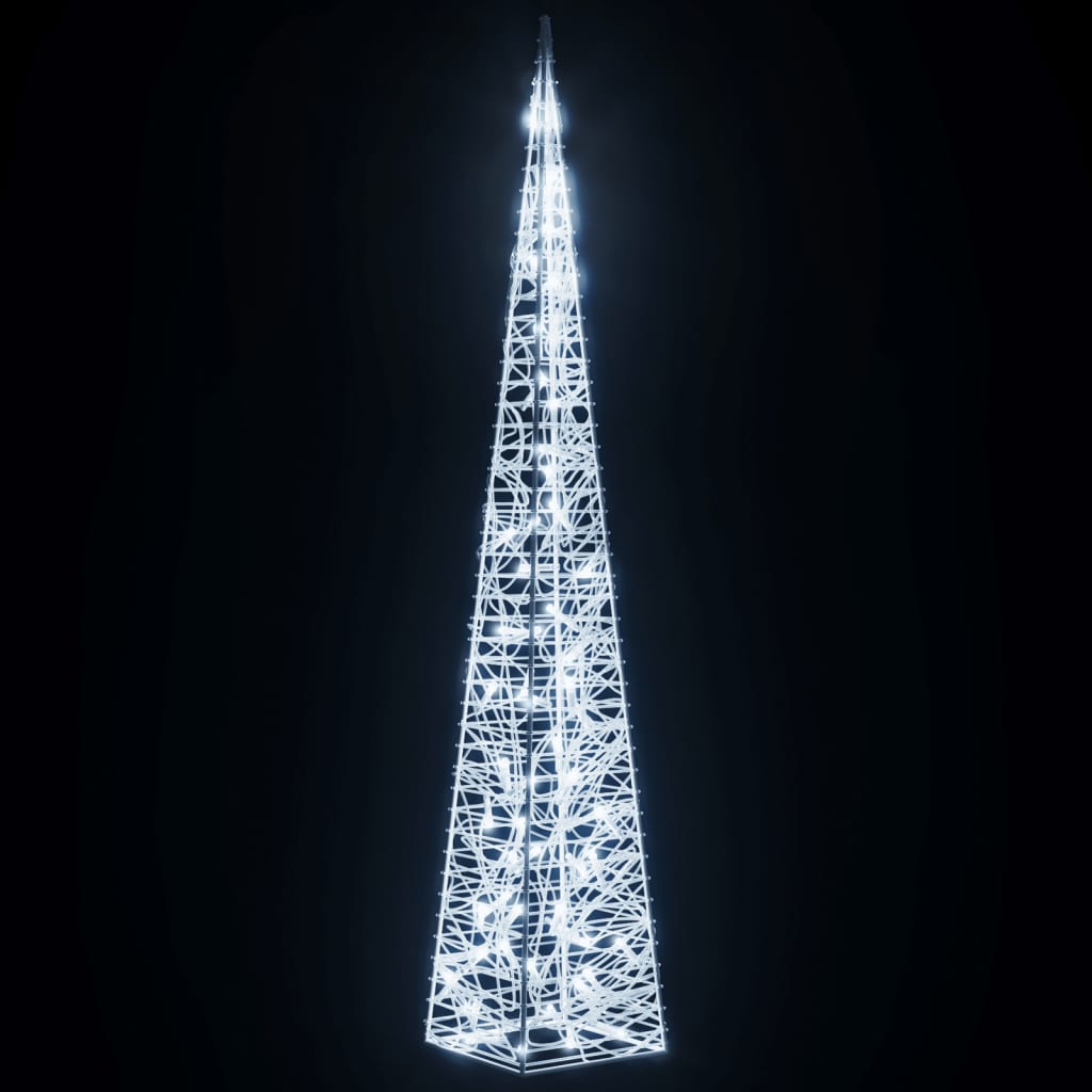 Akrilinė LED dekoracija kūgis FOREST, šaltos baltos spalvos, 120cm