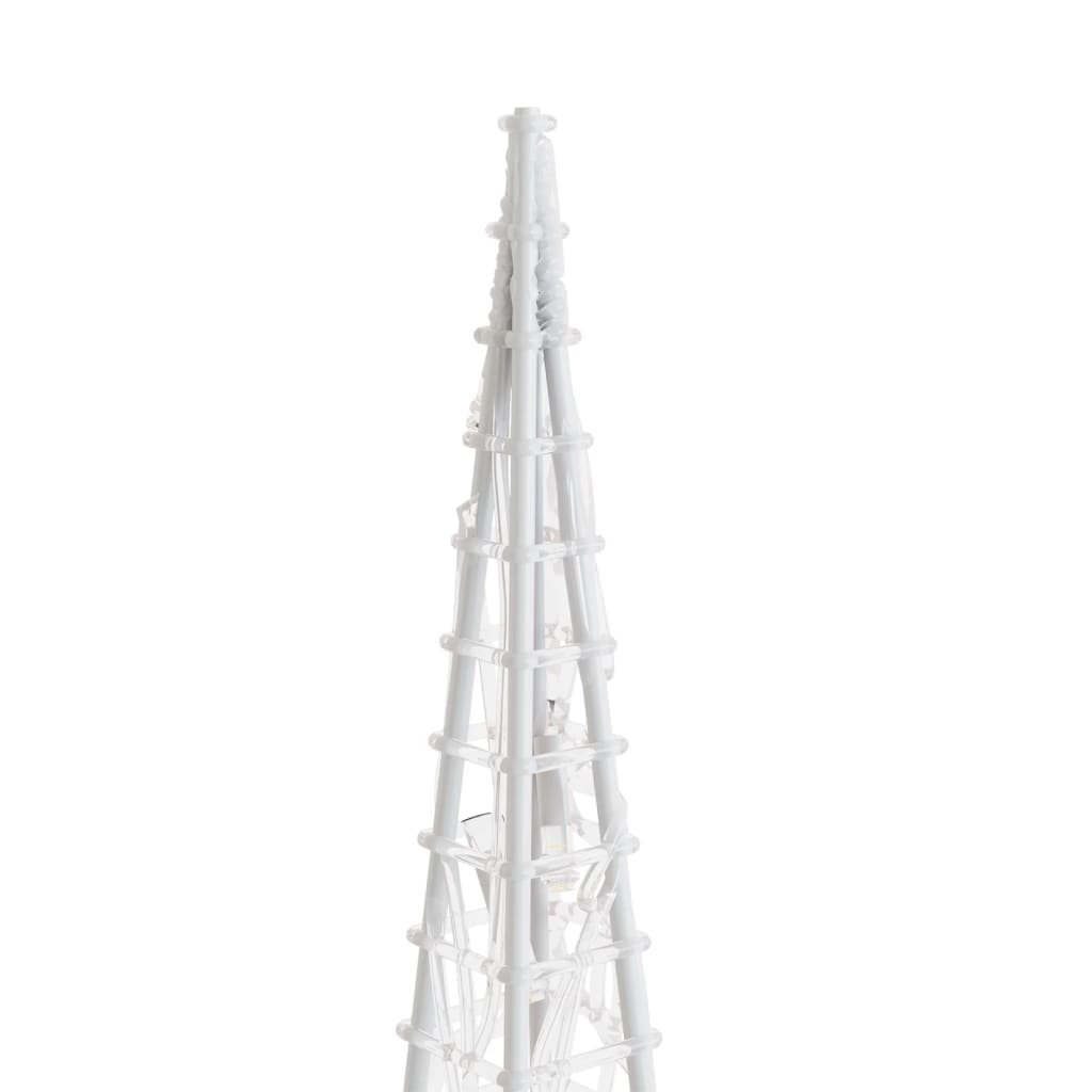 Akrilinė LED dekoracija kūgiai, šaltos baltos, 30/45/60cm