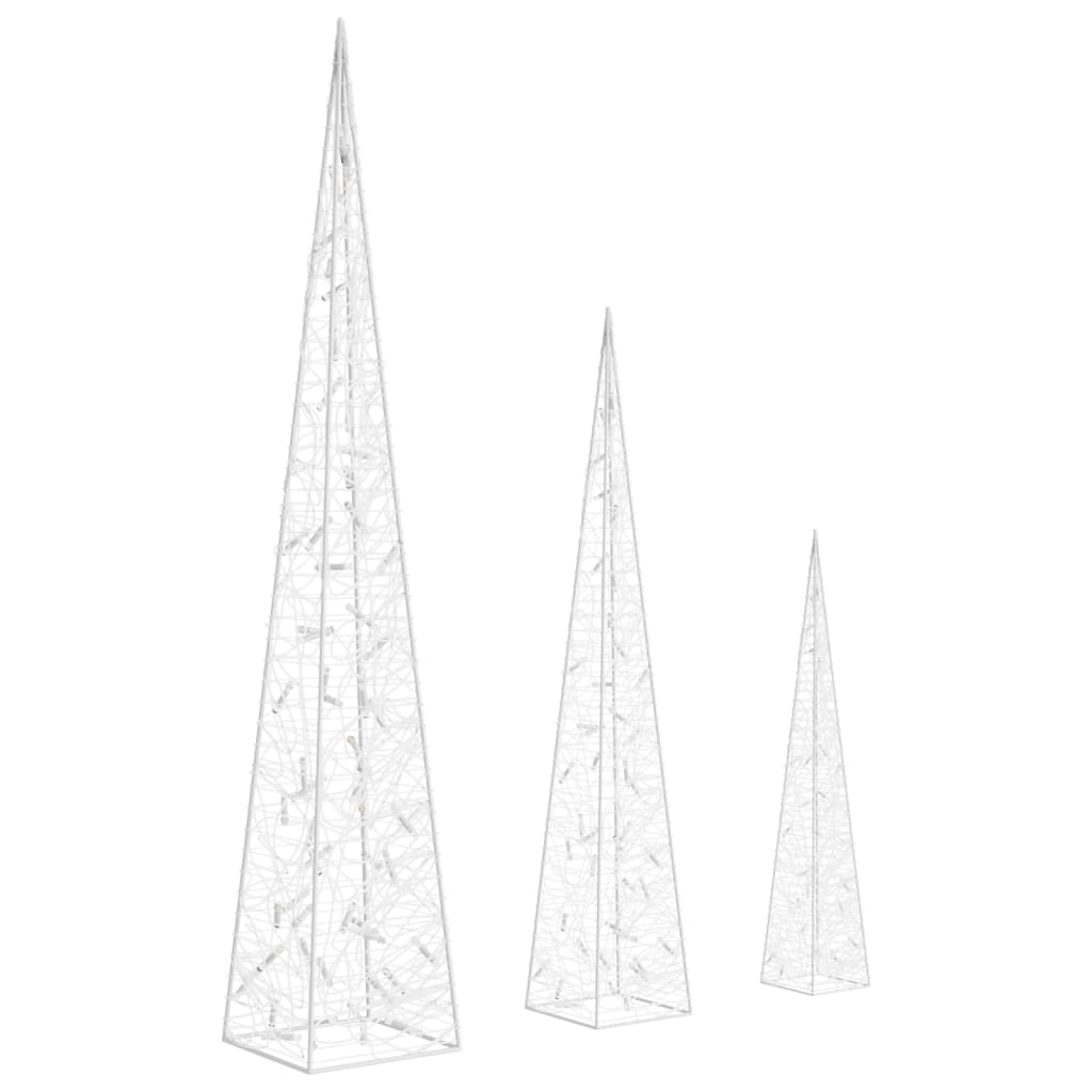 Akrilinė LED dekoracija kūgiai POLAR, mėlynos spalvos, 60/90/120cm