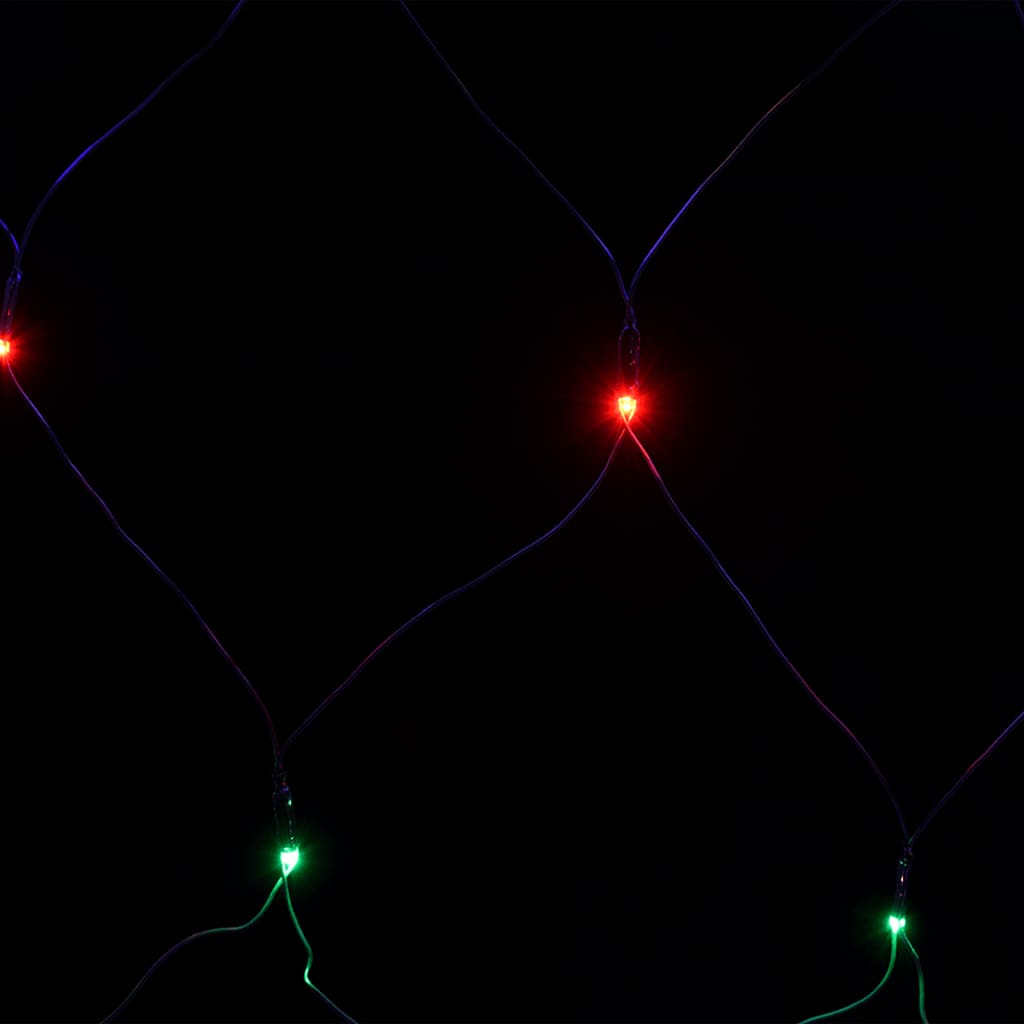 Kalėdinių lempučių tinklas, 3x2m, 204 įvairių spalvų LED