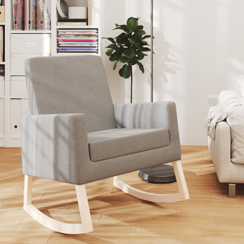 Rocking chair, light gray, fabric