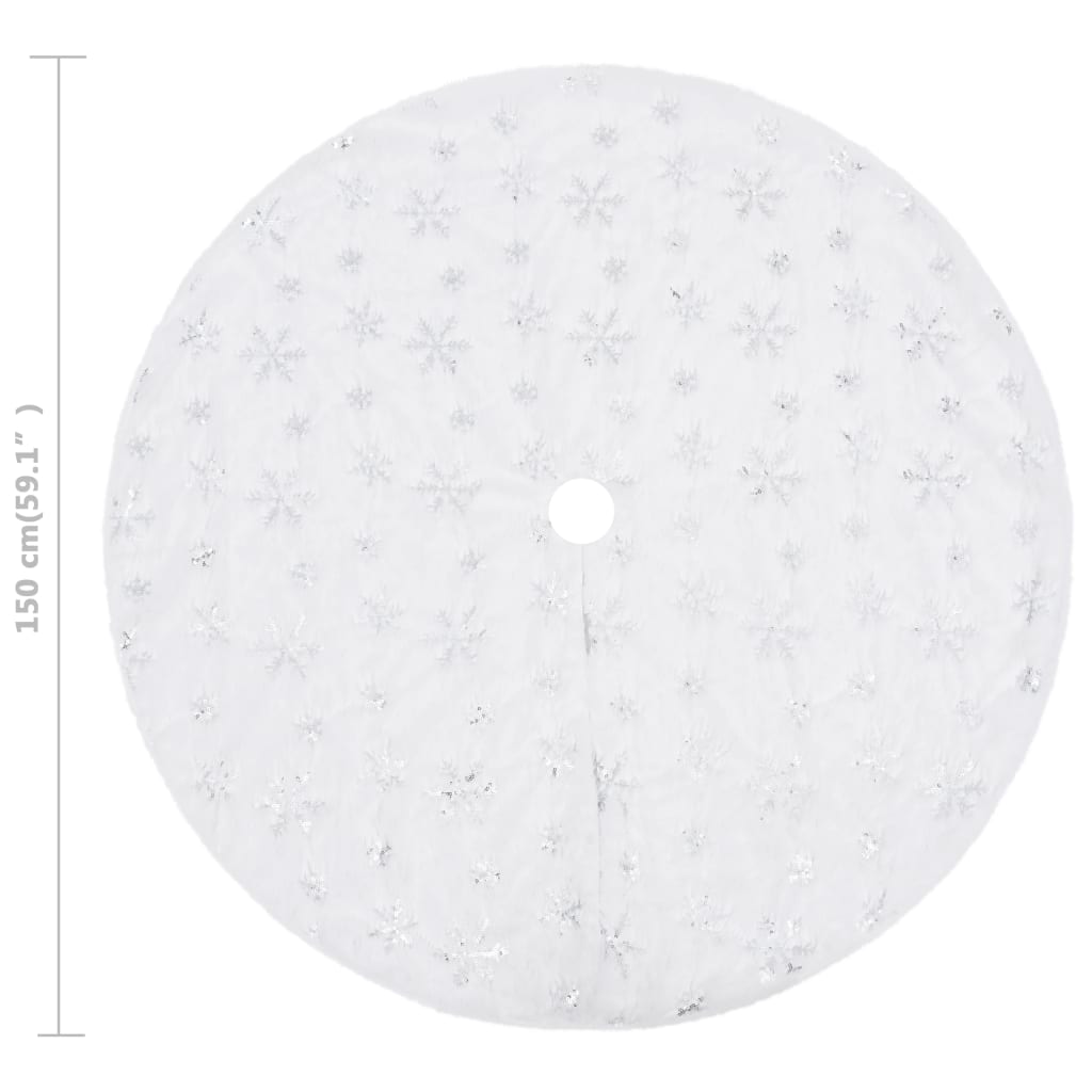 Luxury Christmas tree skirt, white, 150 cm, faux fur