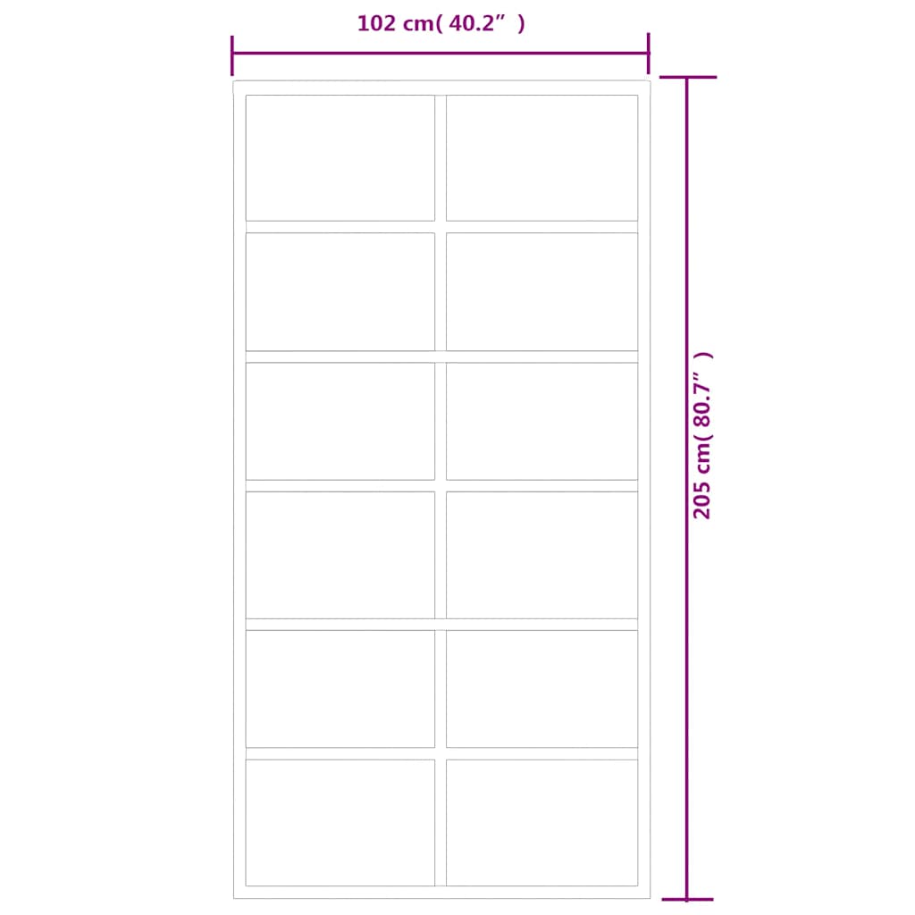 Stumdomos durys, juodos, 102x205cm, ESG stiklas ir aliuminis