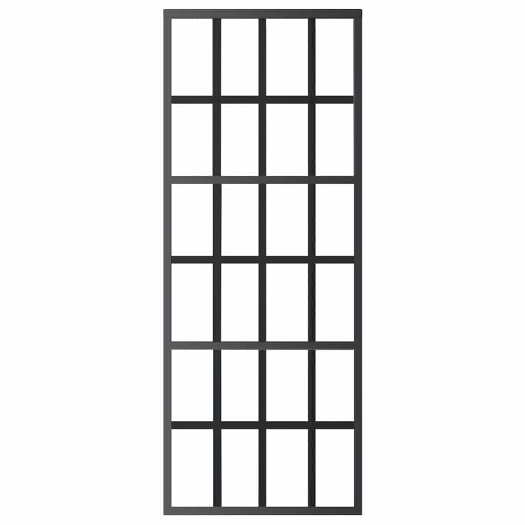Stumdomos durys, juodos, 76x205cm, ESG stiklas ir aliuminis