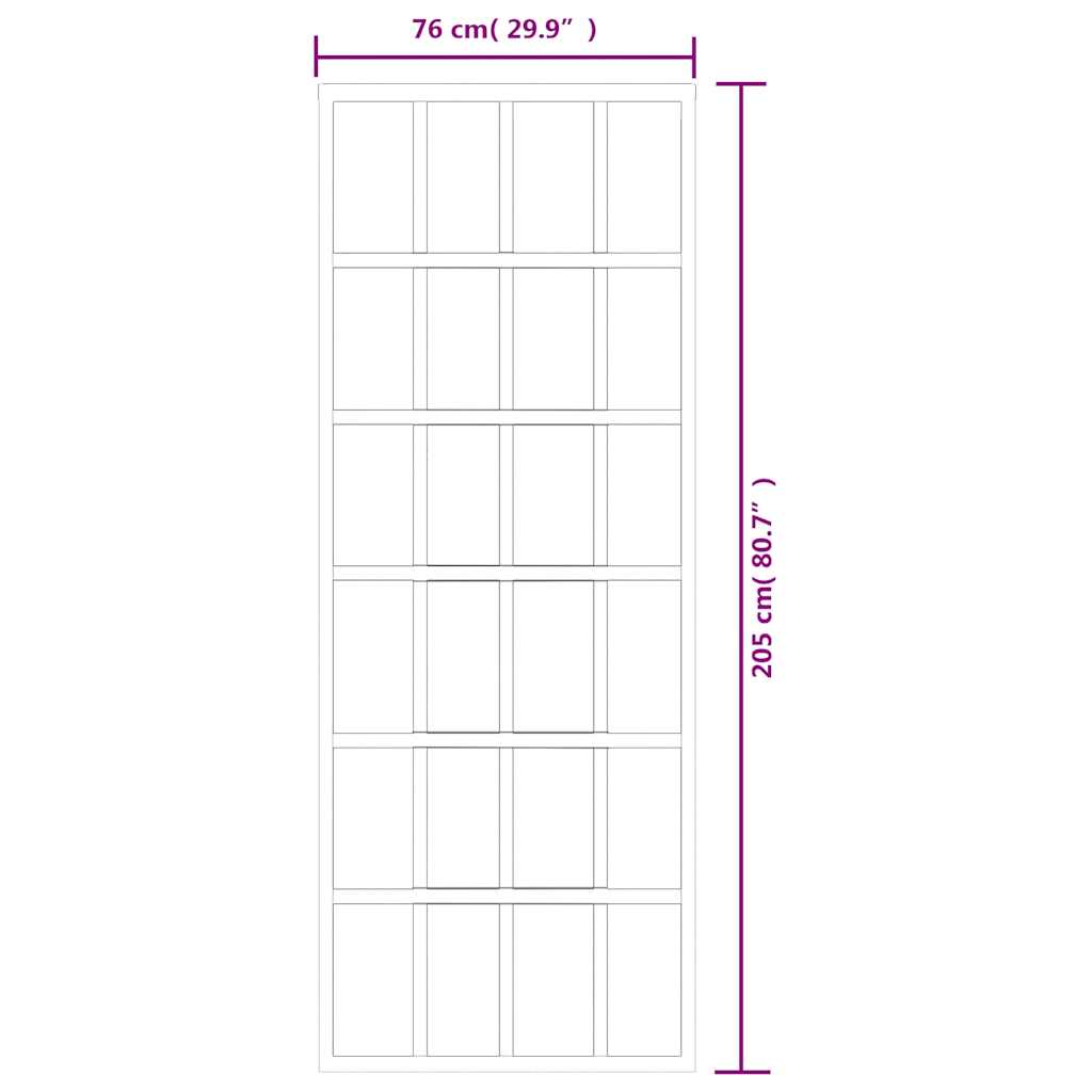 Stumdomos durys, juodos, 76x205cm, ESG stiklas ir aliuminis