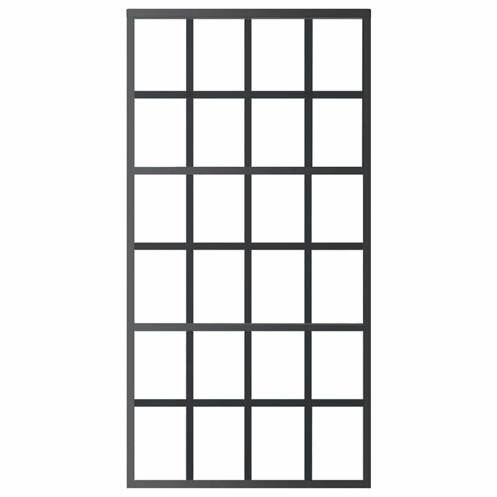 Stumdomos durys, juodos, 102x205cm, ESG stiklas ir aliuminis