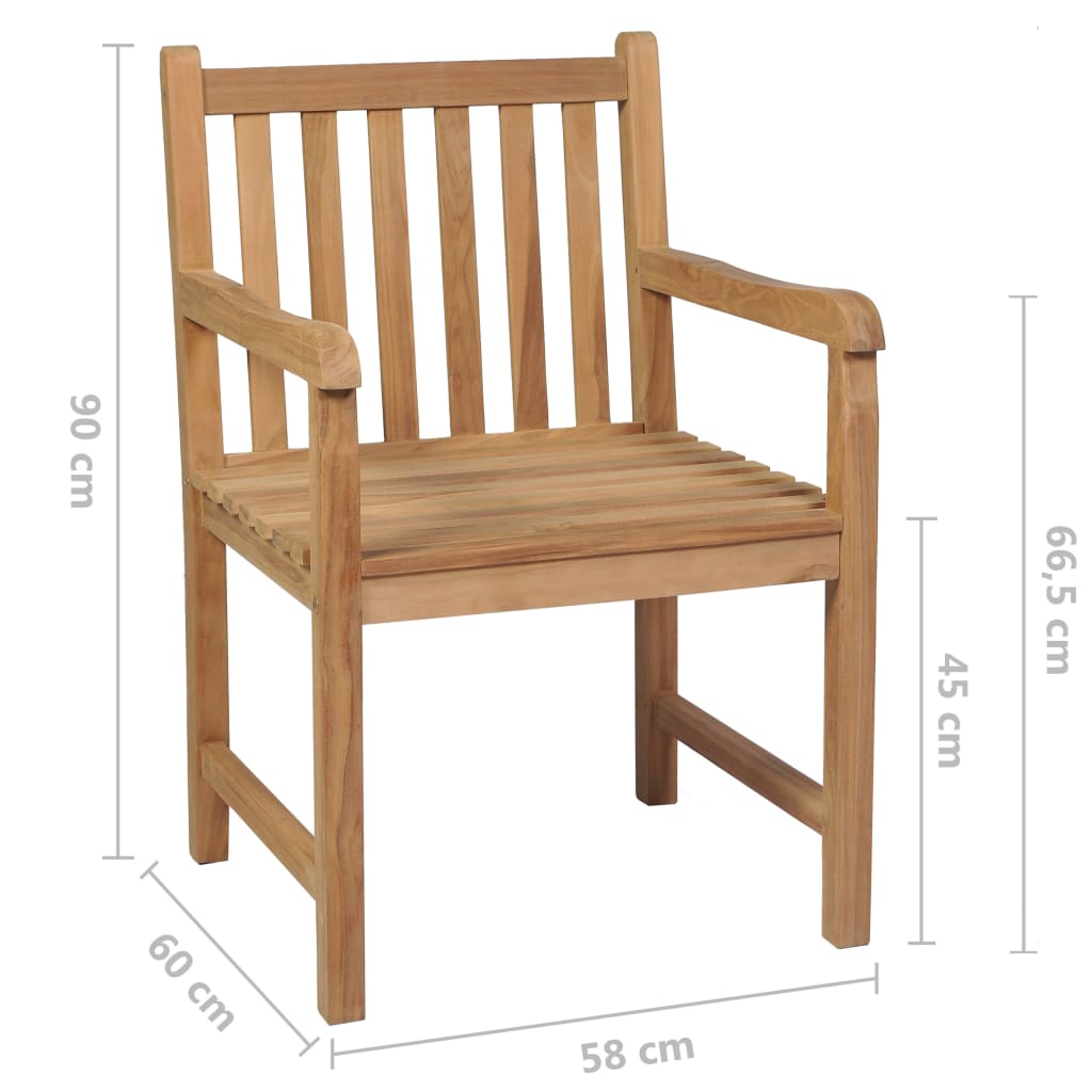 Sodo kėdės su languotomis pagalvėlėmis, 6vnt., tikmedis