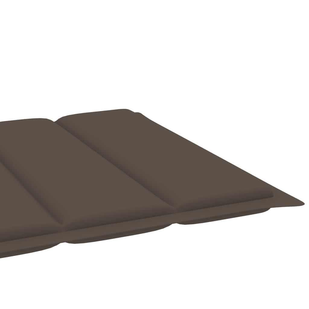 Sun loungers with taupe cushions, 2 pcs., teak
