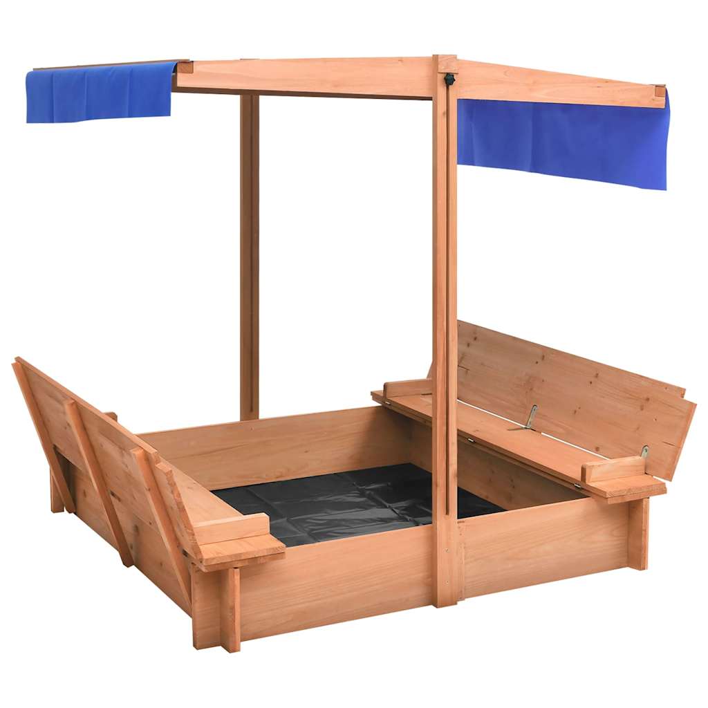 Sandbox with roof, 112x112x112cm, spruce wood