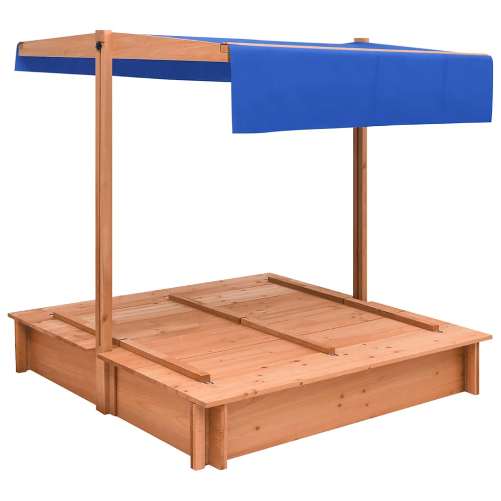 Sandbox with roof, 112x112x112cm, spruce wood
