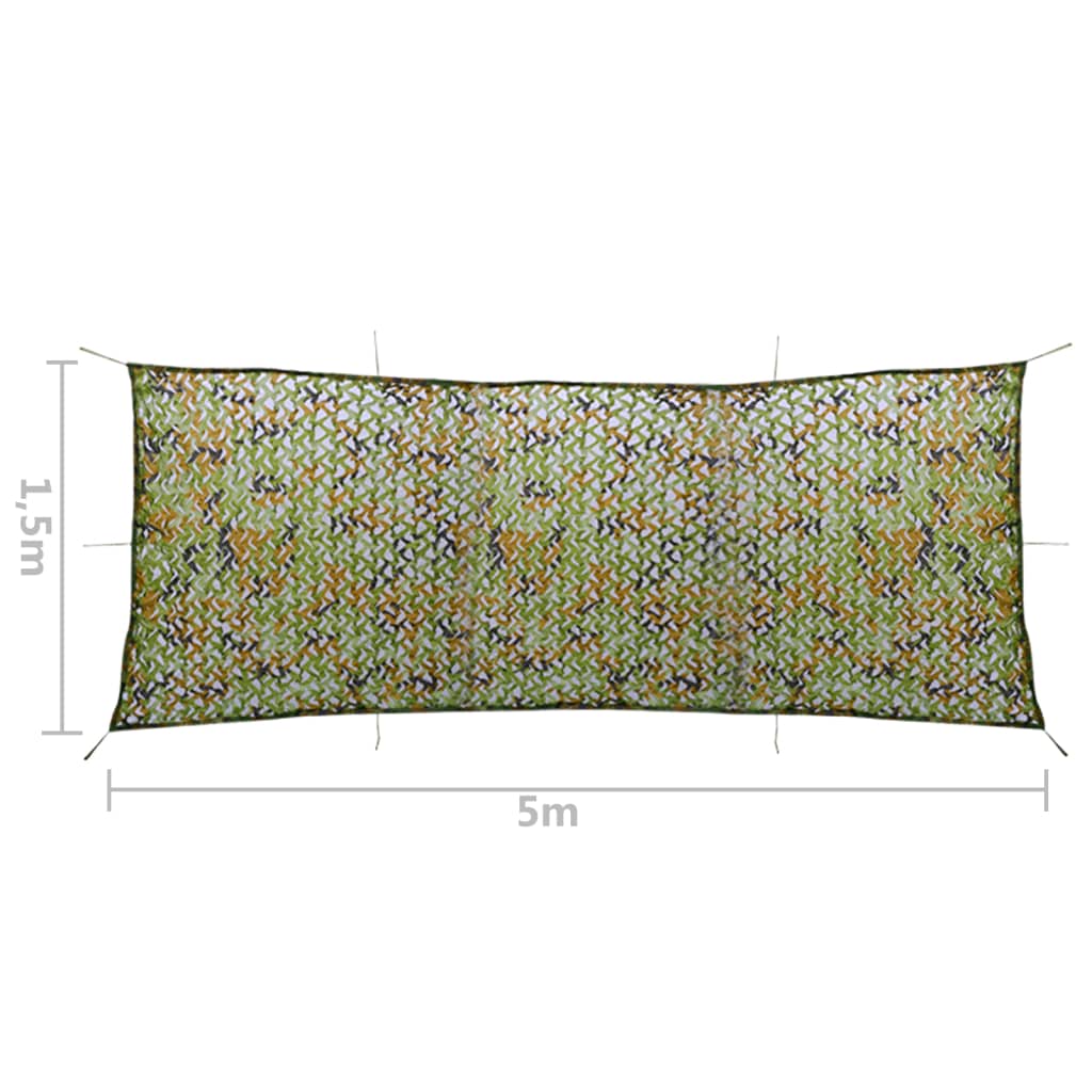 Kamufliažinis tinklas su laikymo krepšiu, žalias, 1,5x5m