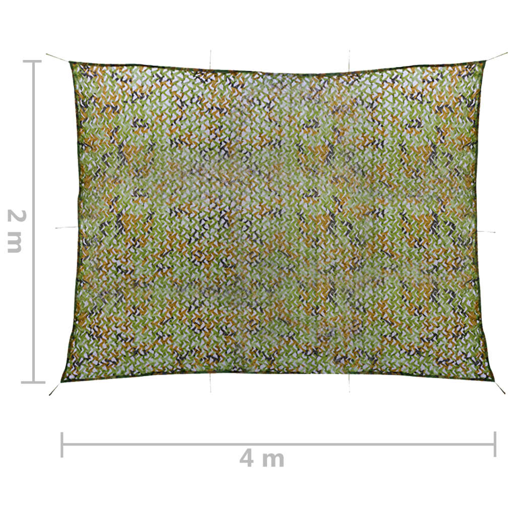 Kamuflāžas tīkls ar uzglabāšanas somu, zaļš, 2x4m