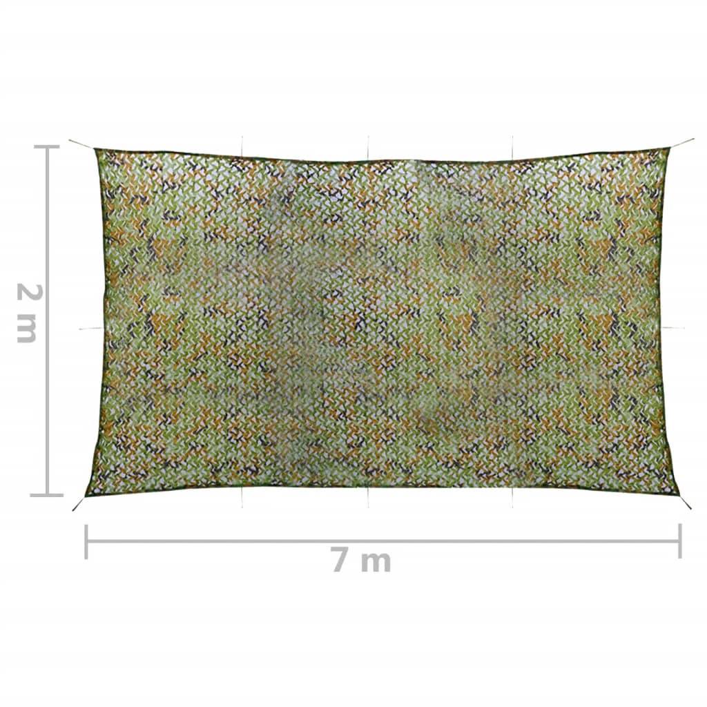Kamufliažinis tinklas su laikymo krepšiu, žalios spalvos, 2x7m