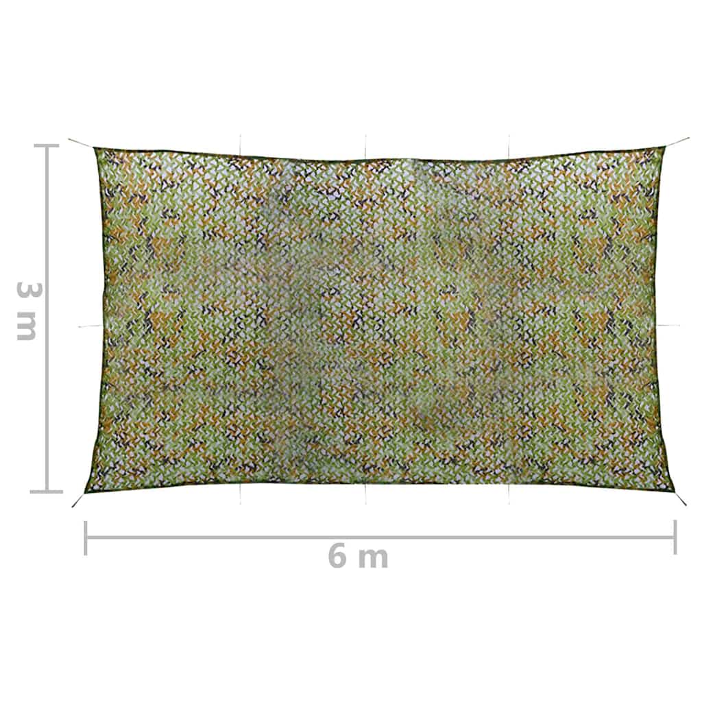Kamufliažinis tinklas su laikymo krepšiu, žalios spalvos, 3x6m