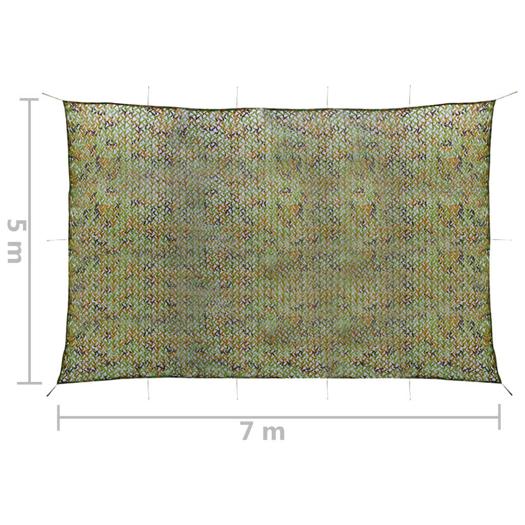 Camouflage Net with Carry Bag, Green, 5x7m