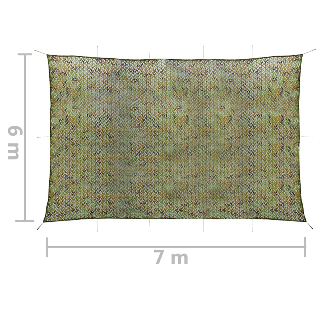 Camouflage net with storage bag, green, 6x7m