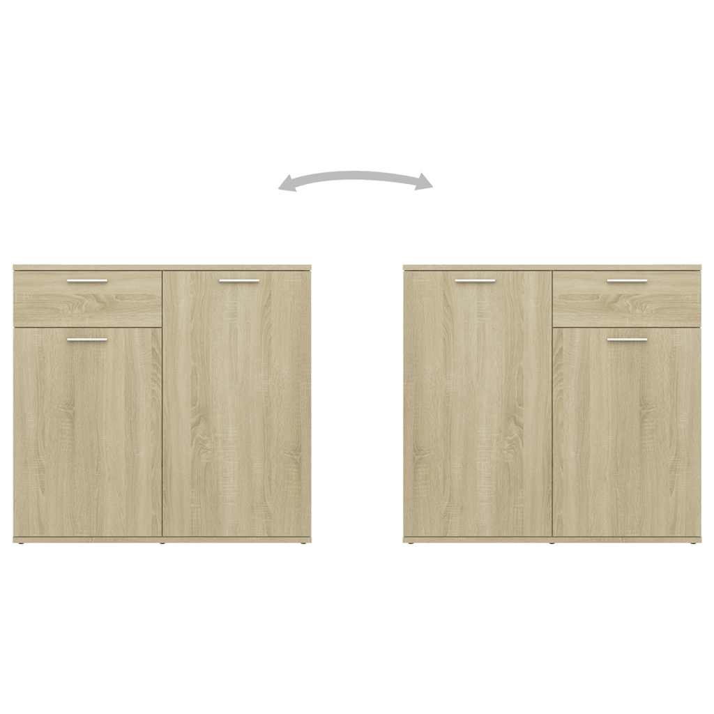 Sideboard, Sonoma Oak, 160x36x75cm, engineered wood