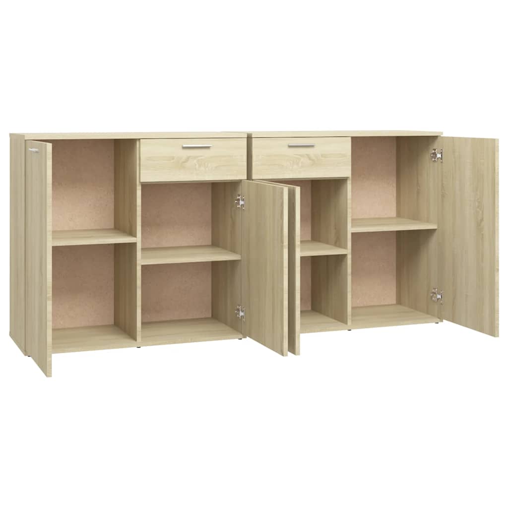 Sideboard, Sonoma Oak, 160x36x75cm, engineered wood