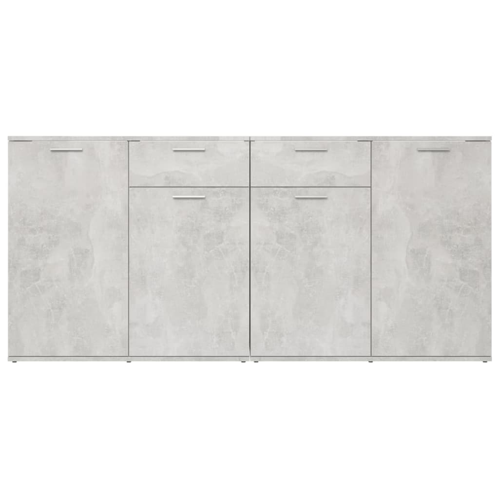 Šoninė spintelė, betono pilka, 160x36x75cm, apdirbta mediena