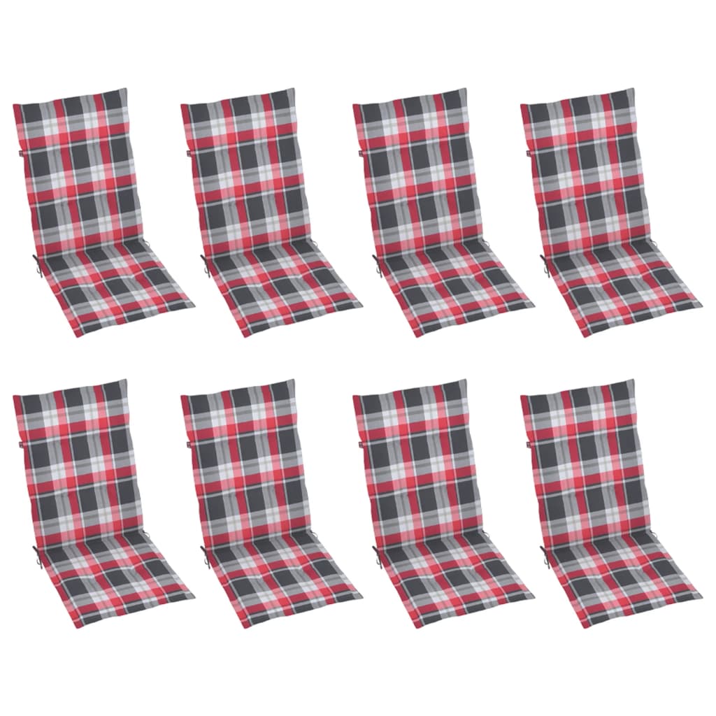 Atlošiamos sodo kėdės su pagalvėlėmis, 8vnt., pilkos, akacija