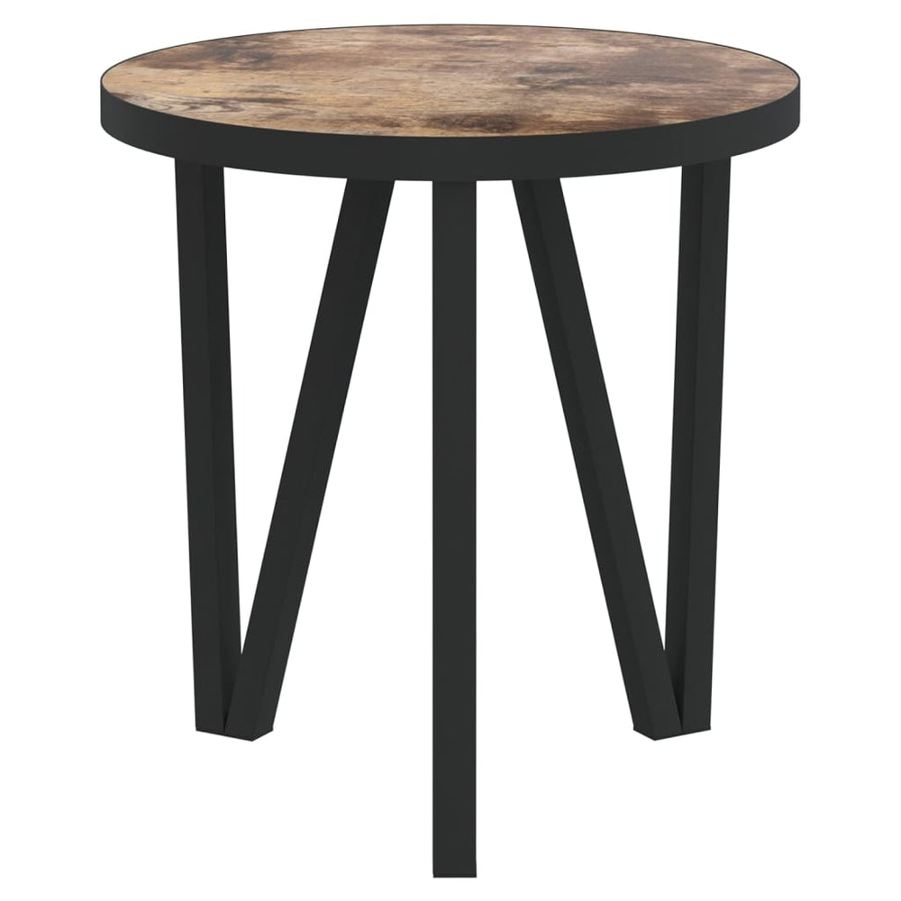 Tea table, black and yellow, 35cm diameter, MDF